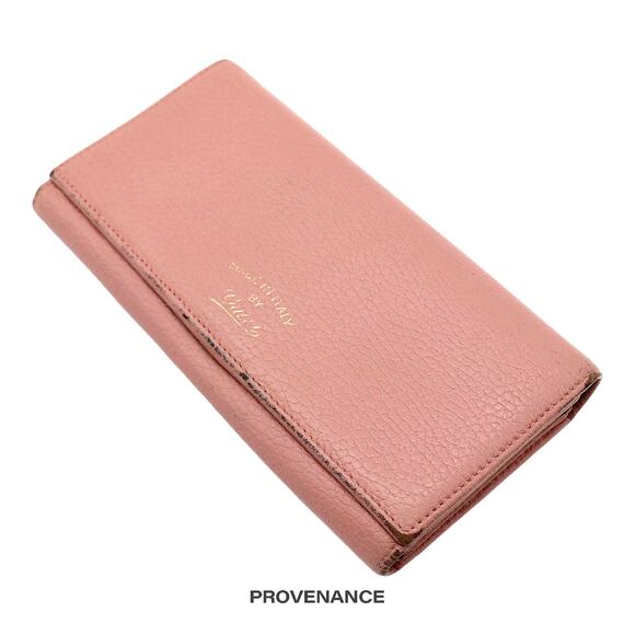 🔴 Gucci "Made in Italy" Long Wallet - Powder Pink Leather - Picture 4 of 10